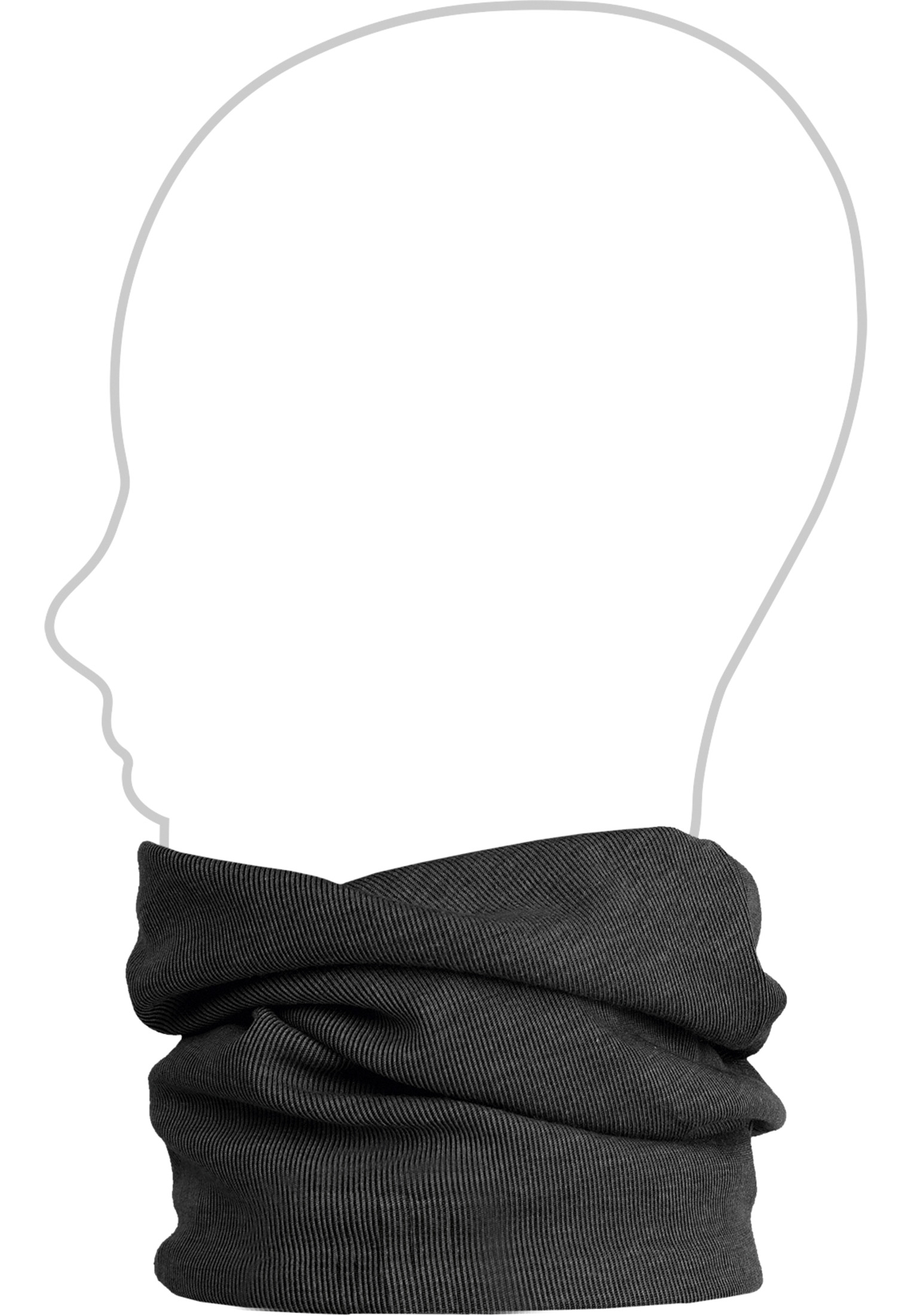 2 in 1 Schal Mütze black one size