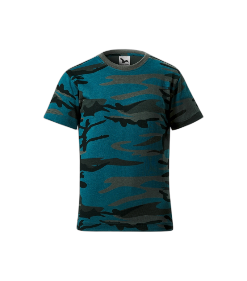 Camouflage T-Shirt Kinder camouflage petrol 134 cm/8 Jahre