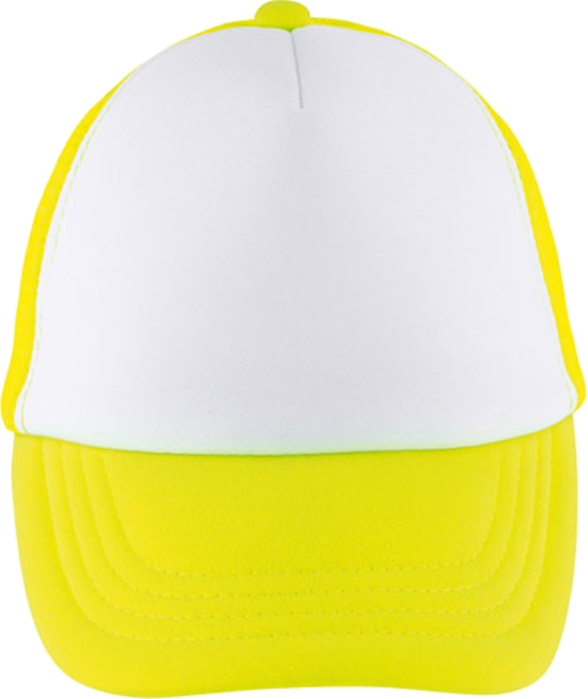 Kids Bubble Trucker Cap White / Neon Yellow