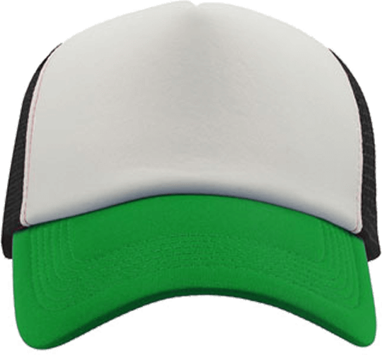 5 Panel Bull Trucker Cap Atlantis White Green Black