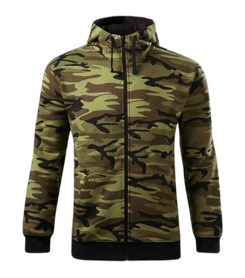 Camo Zipper Sweatshirt Männer camouflage grün L