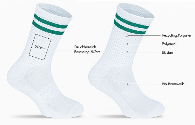 Socken-Design mit Druckbereich