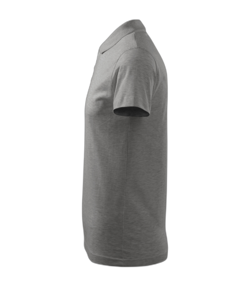 Single Poloshirt Männer. dunkelgrau melliert M