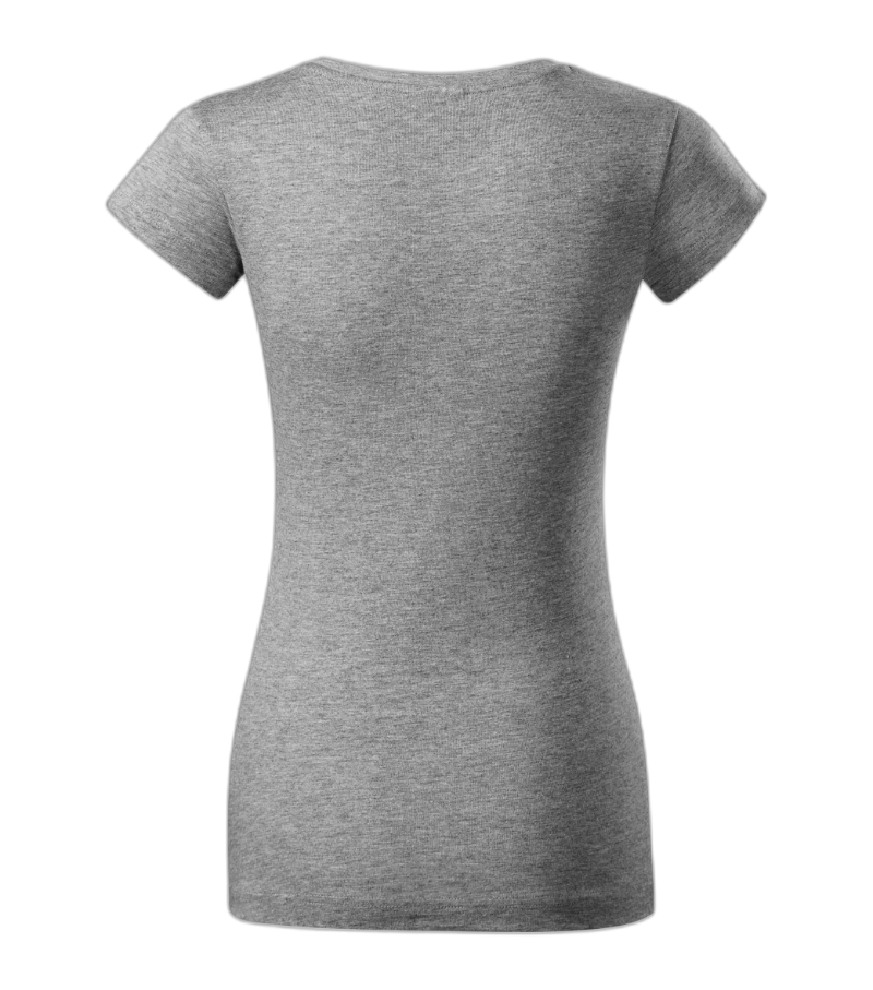 V-neck T-Shirt Frauen selbst gestalten dunkelgrau melliert M