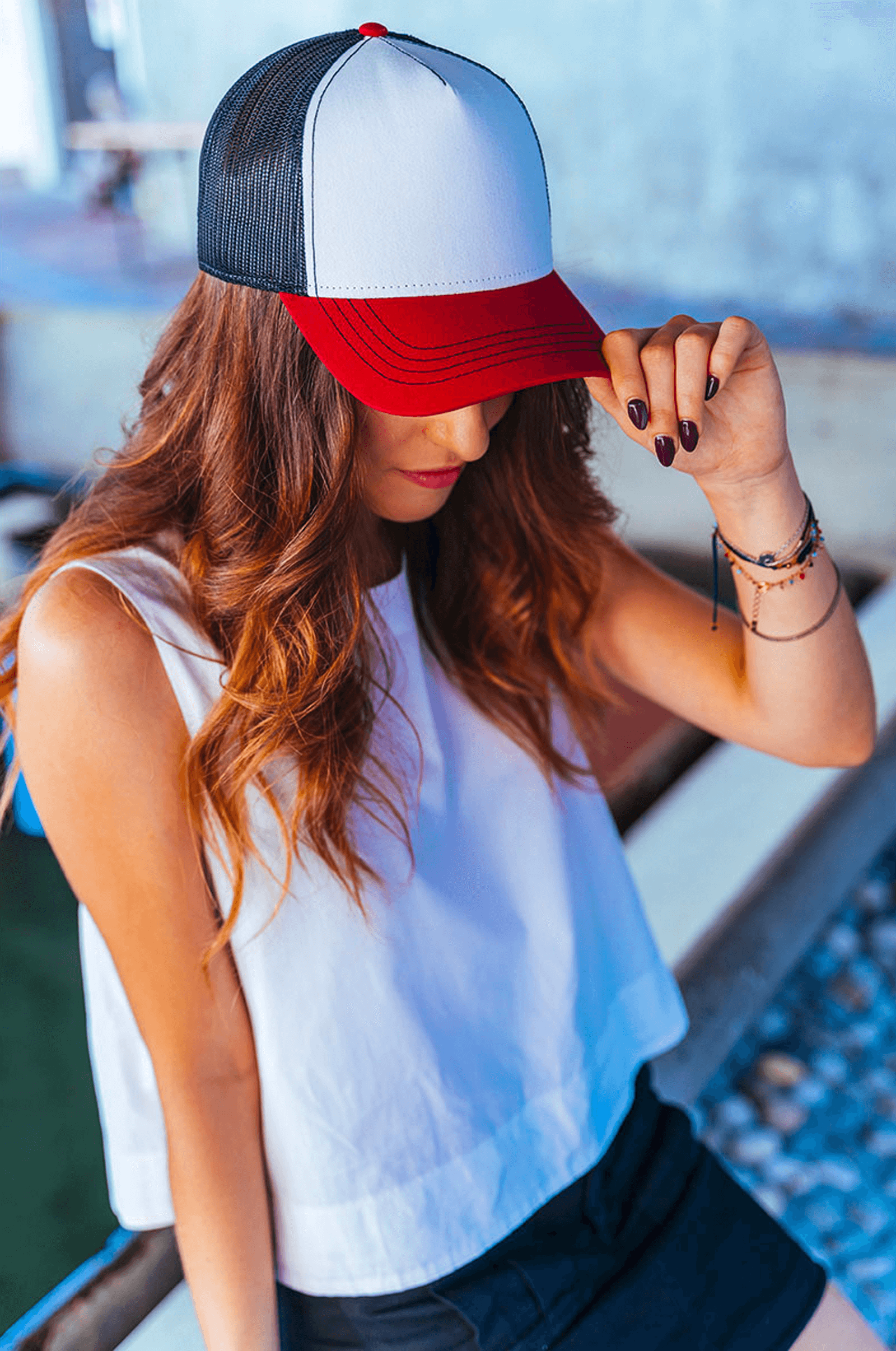 Canvas Rapper Trucker Cap