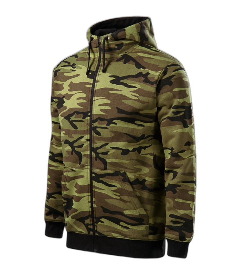 Camo Zipper Sweatshirt Männer camouflage grün L