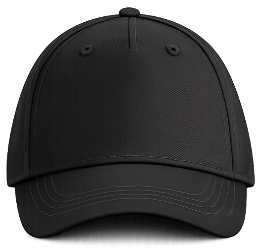 Junior Organic Cotton 5 Panel Cap Black