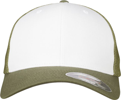 Flexfit Mesh Colored Front Unisex Buck-White-Buck S/M