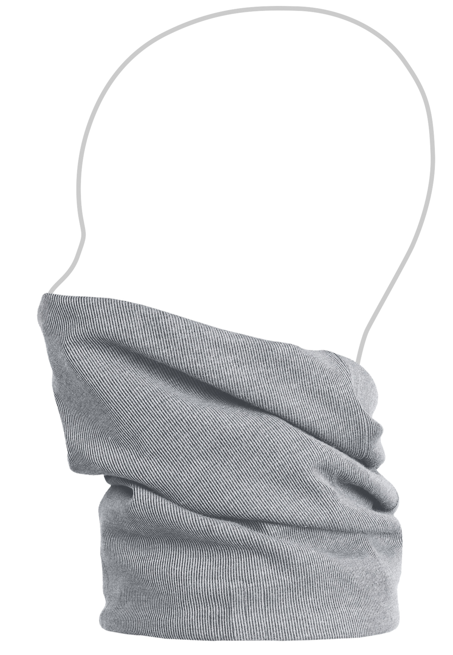 2 in 1 Schal Mütze h.grey one size