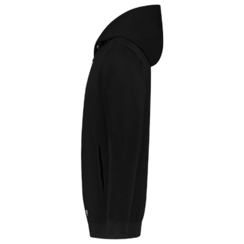 Hooded Sweat Jacket Washable 60°C Sweatshirt Unisex schwarz XL