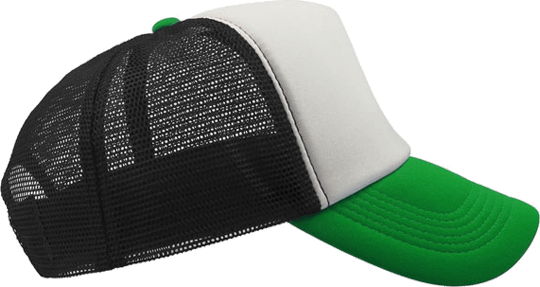 5 Panel Bull Trucker Cap Atlantis White Green Black