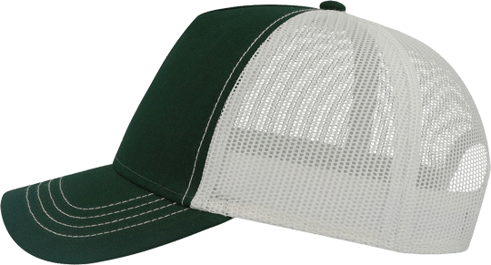 Canvas Rapper Trucker Cap Bottle Green / White