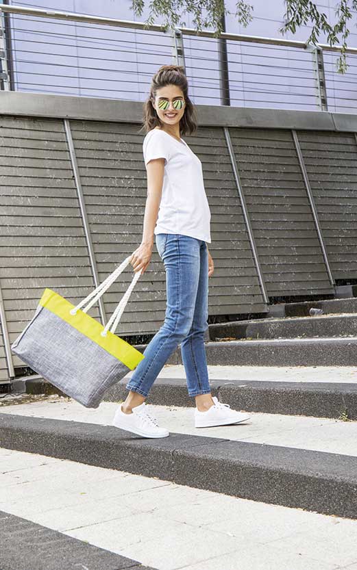 Tote Bag - San Diego Grey Melange / Neon Yellow