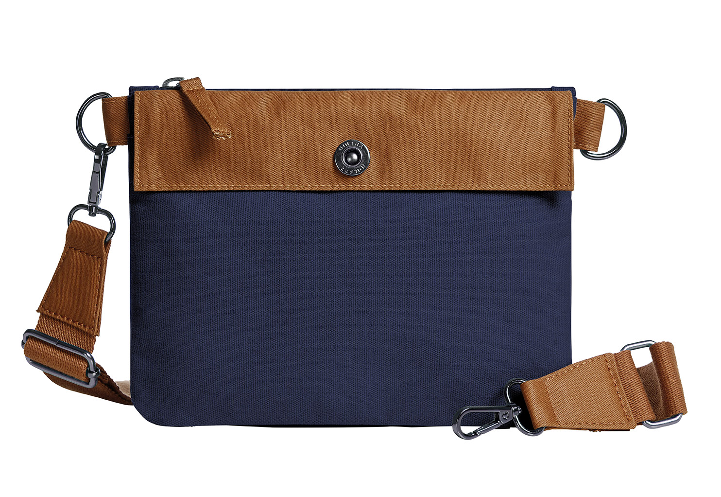 Reißverschluss-Tasche LIFE marine-braun