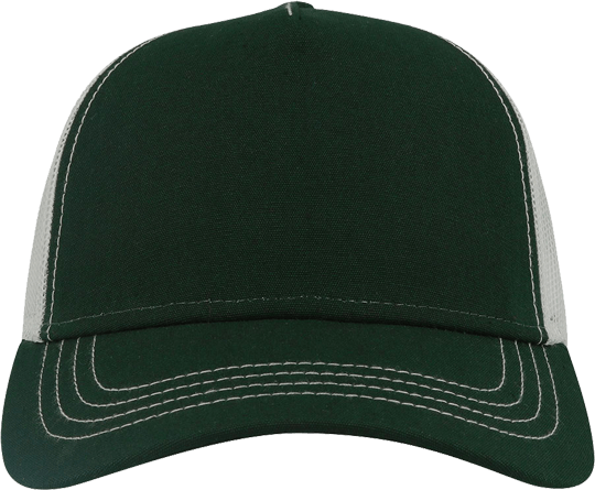 Canvas Rapper Trucker Cap Bottle Green / White
