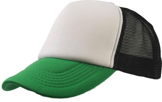 5 Panel Bull Trucker Cap Atlantis White Green Black