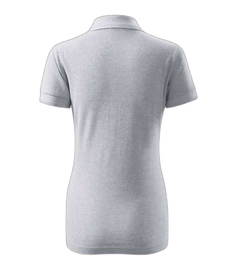 Pique Polo Polohemd Damen hellgrau melliert XS