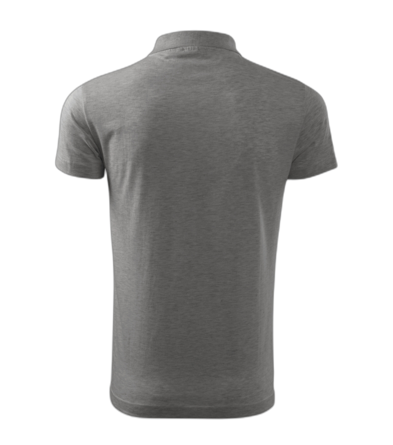 Single Poloshirt Männer. dunkelgrau melliert M