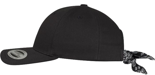Curved Bandana Tie Flexfit Black