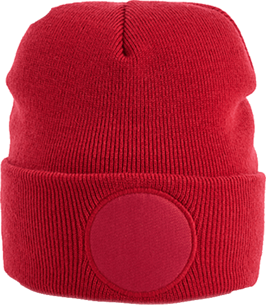 Circular Patch Beanie Classic Red
