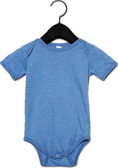 Baumwoll Kurzarm Baby Body Heather Columbia Blue 18-24 Monate