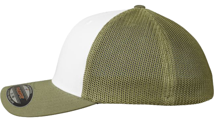 Flexfit Mesh Colored Front Unisex Buck-White-Buck S/M