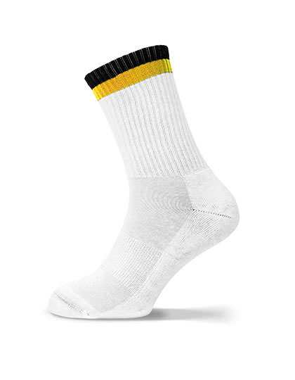 Two Tone Tennissocken  White/Black/Yellow 37-41