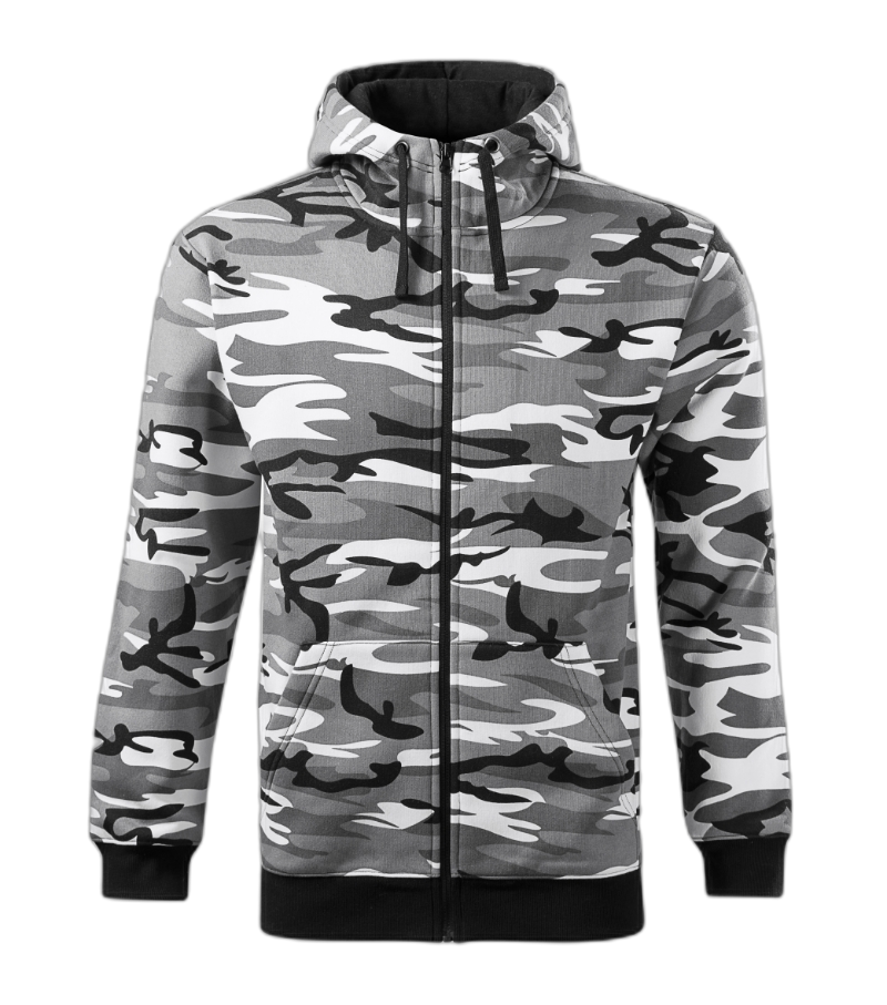 Camo Zipper Sweatshirt Männer camouflage grau L