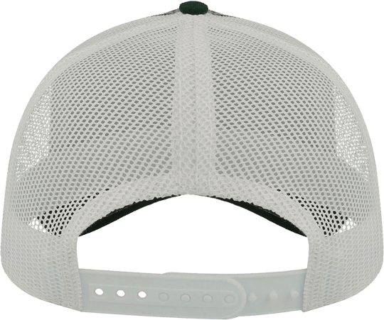 Canvas Rapper Trucker Cap Bottle Green / White