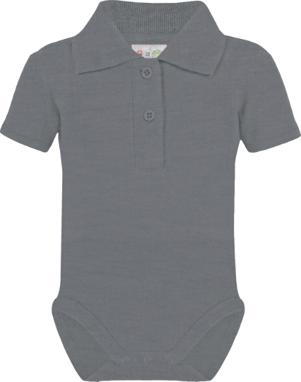 Baby Body Bio Polo Shirt Heather Grey 86-92