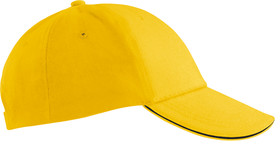 6 Panel Unisex Sandwich Cap Gelb