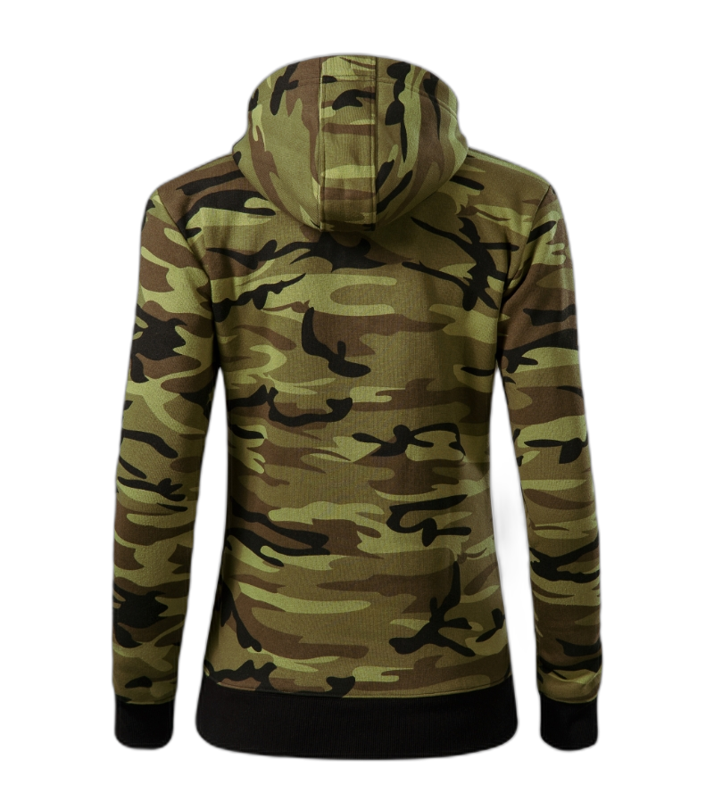 Camo Zipper Sweatshirt Frauen camouflage grün S