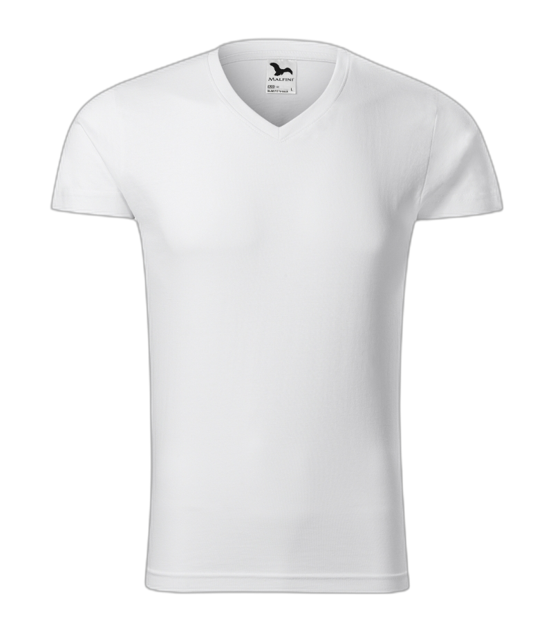 Slim Fit V-neck T-Shirt Männer weiss XL