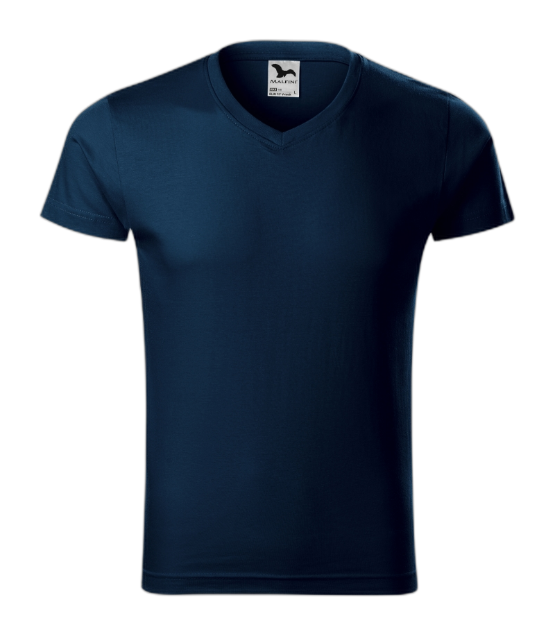 Slim Fit V-neck T-Shirt Männer marineblau XL