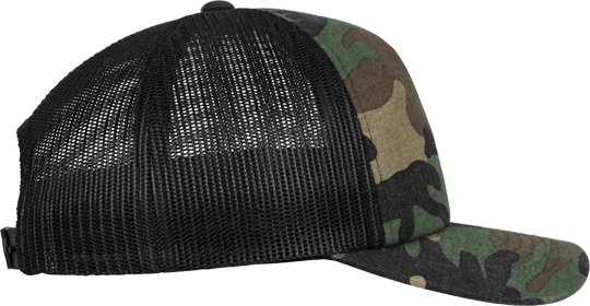 Camo Trucker Flexfit Cap Woodcamo / Black