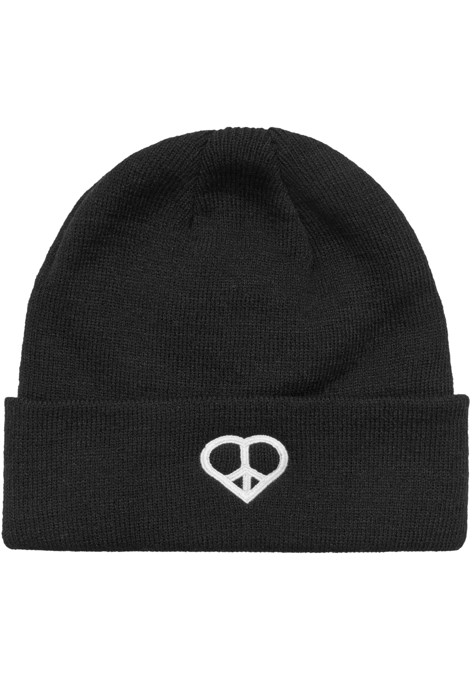 Peace Sign Heavy Knit Beanie black one size