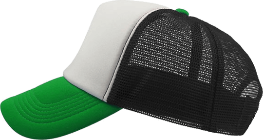 5 Panel Bull Trucker Cap Atlantis White Green Black