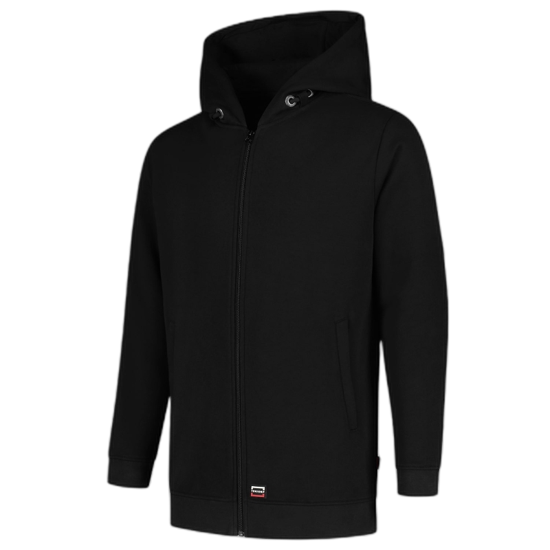 Hooded Sweat Jacket Washable 60°C Sweatshirt Unisex schwarz XL