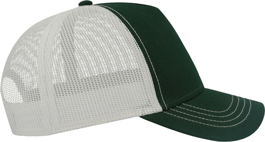 Canvas Rapper Trucker Cap Bottle Green / White