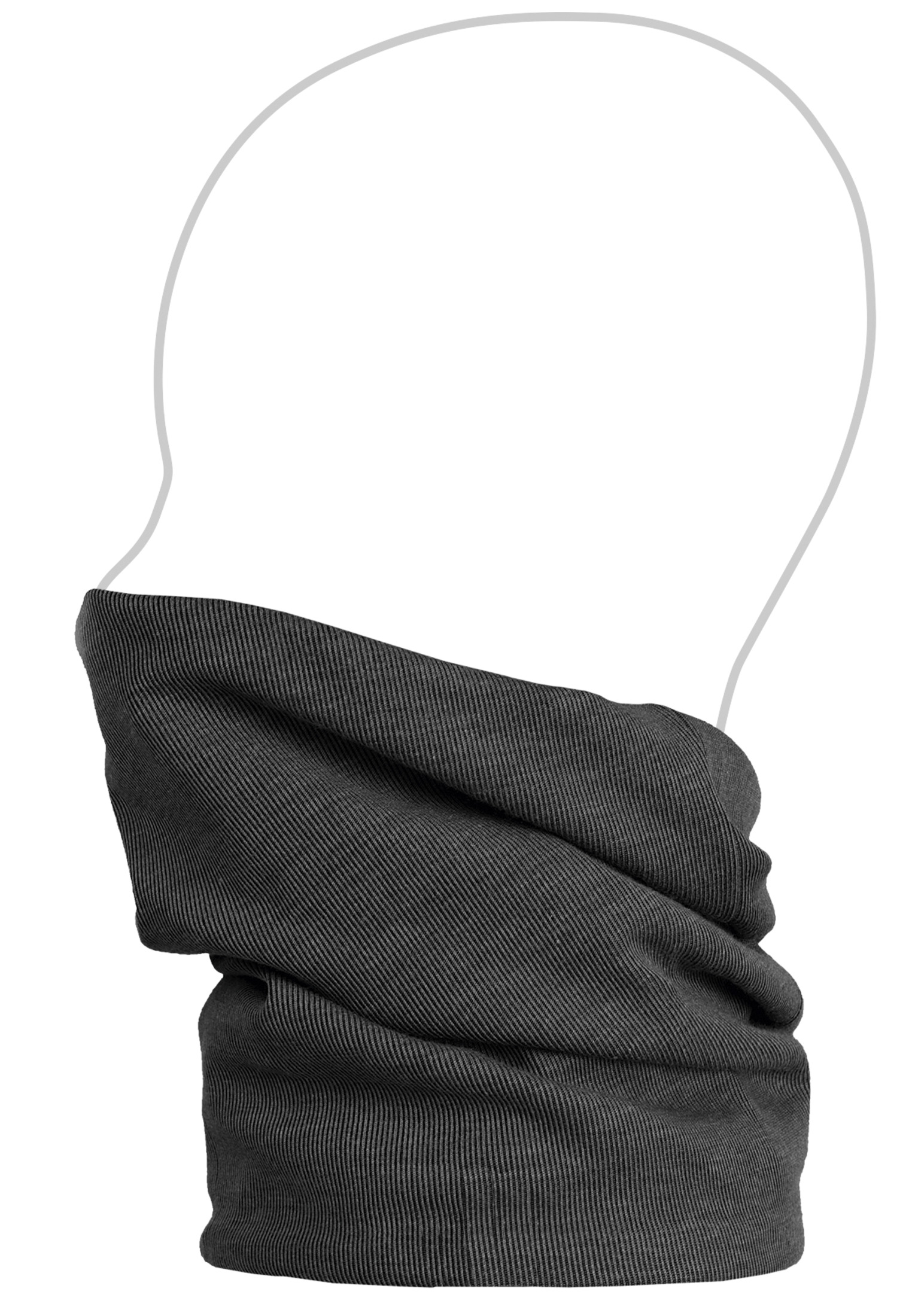 2 in 1 Schal Mütze black one size