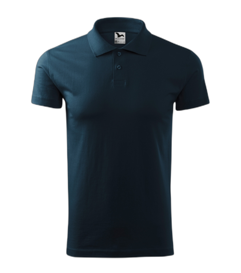 Single Poloshirt Männer. marineblau M