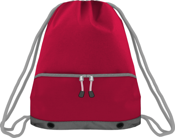 Turnbeutel mit extra Tasche Classic Red