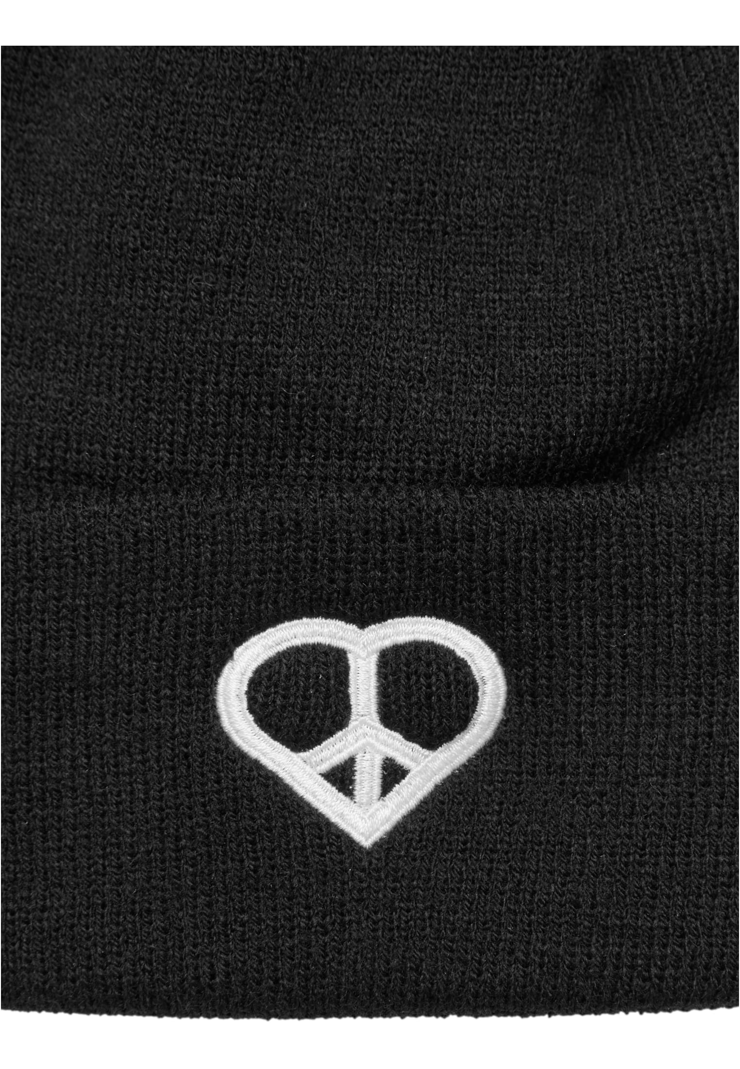 Peace Sign Heavy Knit Beanie black one size